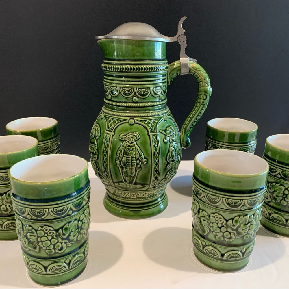 Marzi & Remy German Stein/pitcher & Cups
